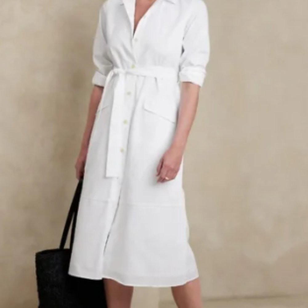 Banana Republic White Oxford Shirt Dress
